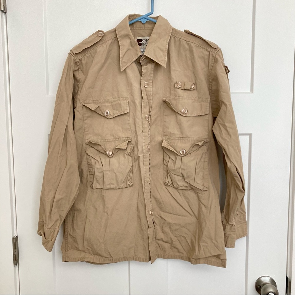 Vintage Stream Designs Men’s Beige Shirt, Size L
